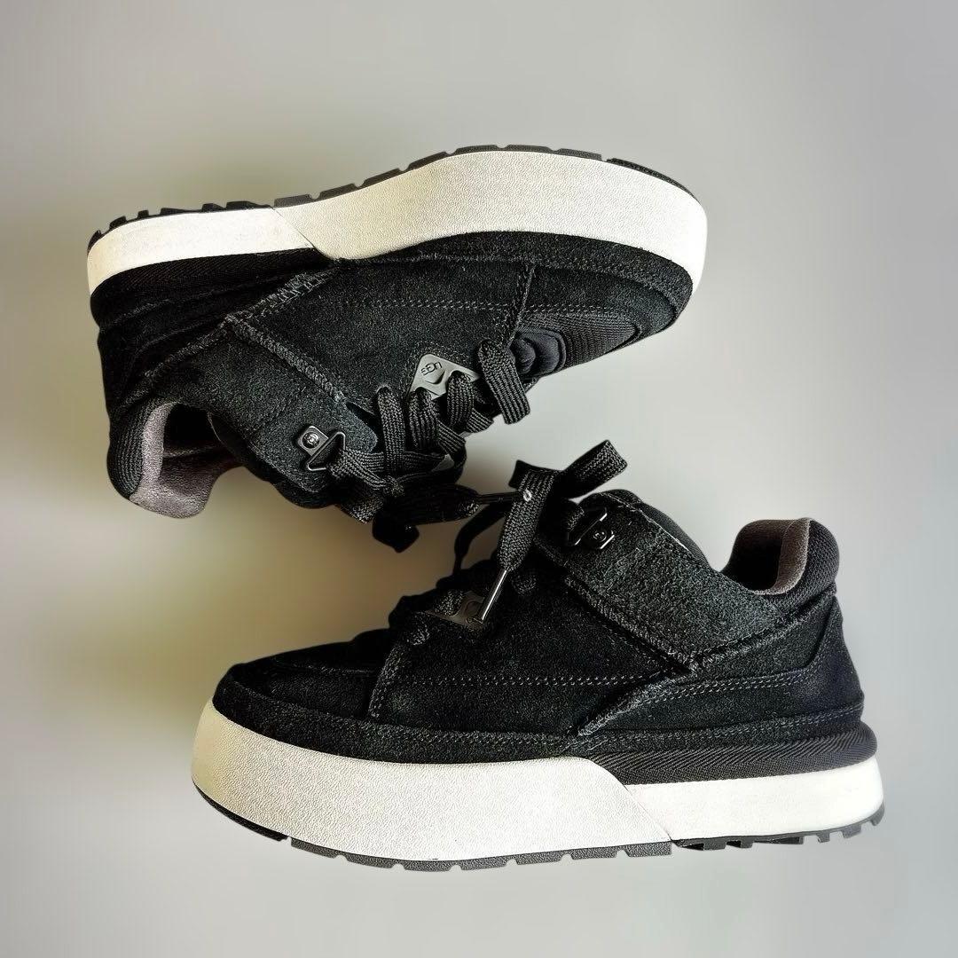 GOLDENCUSH　ブラック スエード メッシュ スニーカー　23