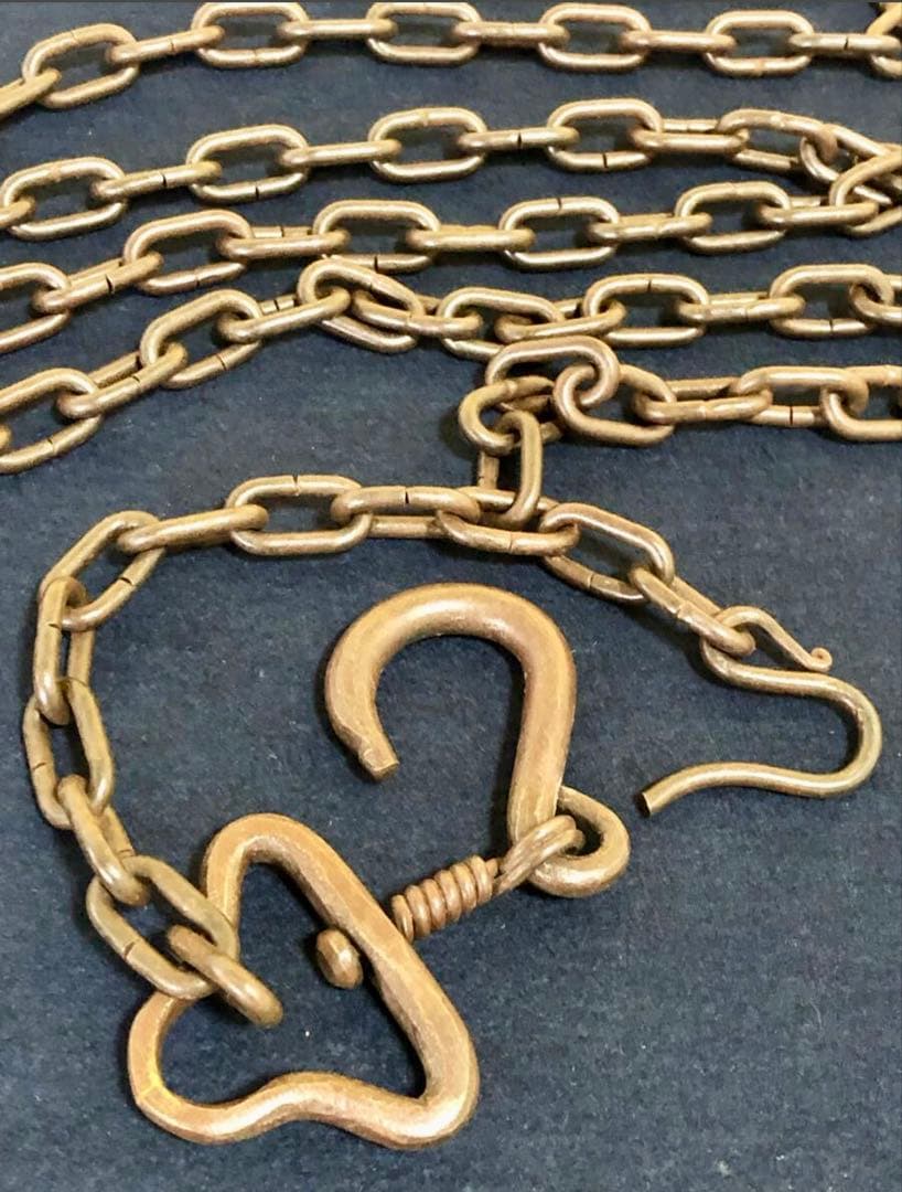 割引‼️「祖」吊釜道具 釜弦 大鐶 鎖 釜師 高橋敬典 共箱 (台①)