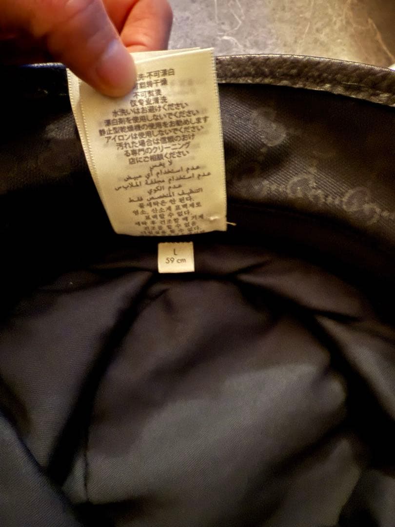 GUCCI ブラック バケットハット Lサイズ