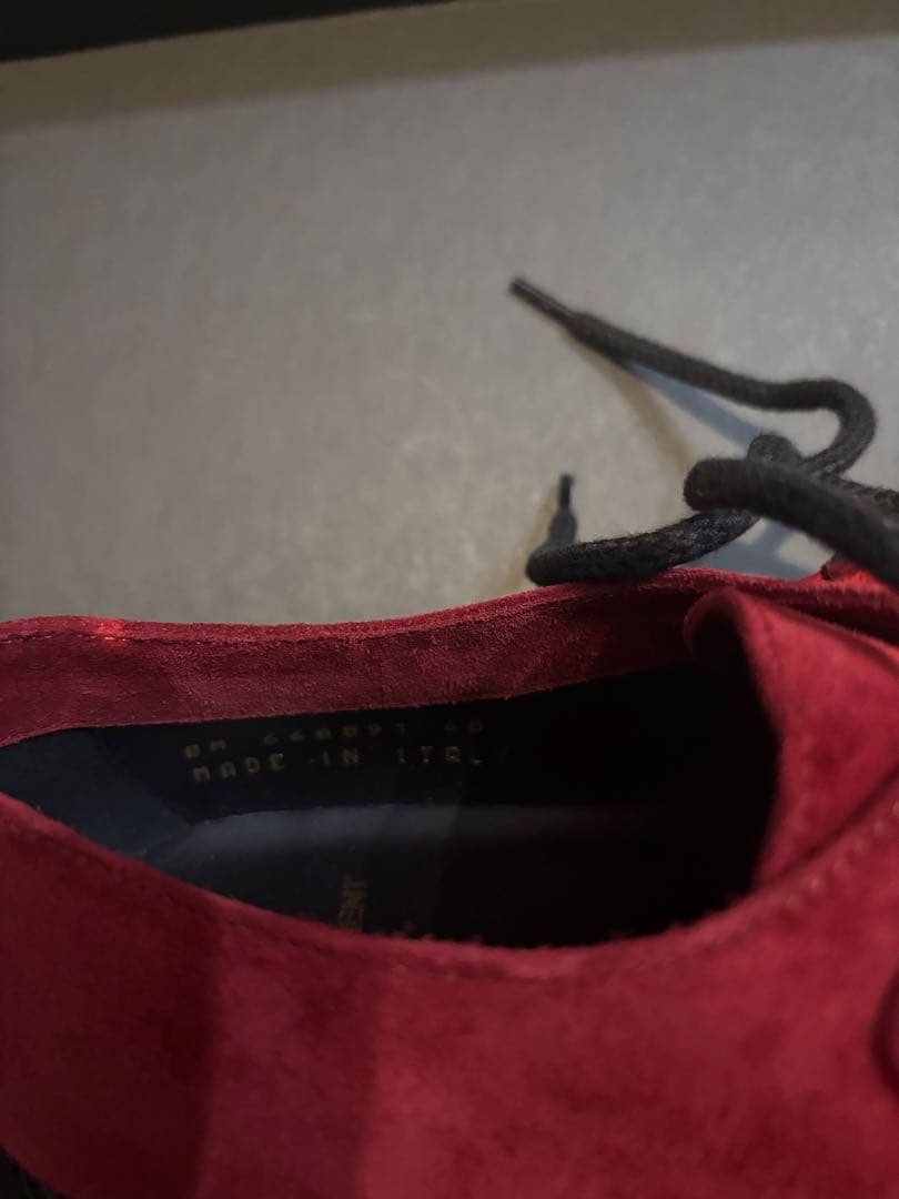 【新品未使用】大特価SAINT LAURENT レッド スエード シューズ