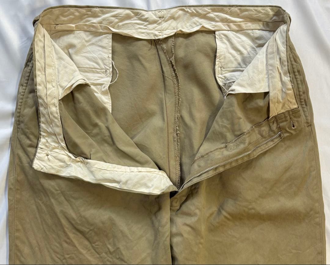 60s ミリタリーチノ 実物本物38×33 実寸（37×32）