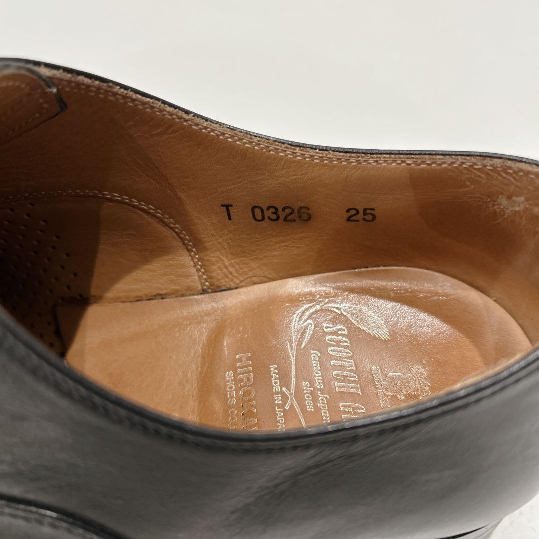 美品✨スコッチグレイン ビジネスシューズ　内羽根　ストレート　黒　25