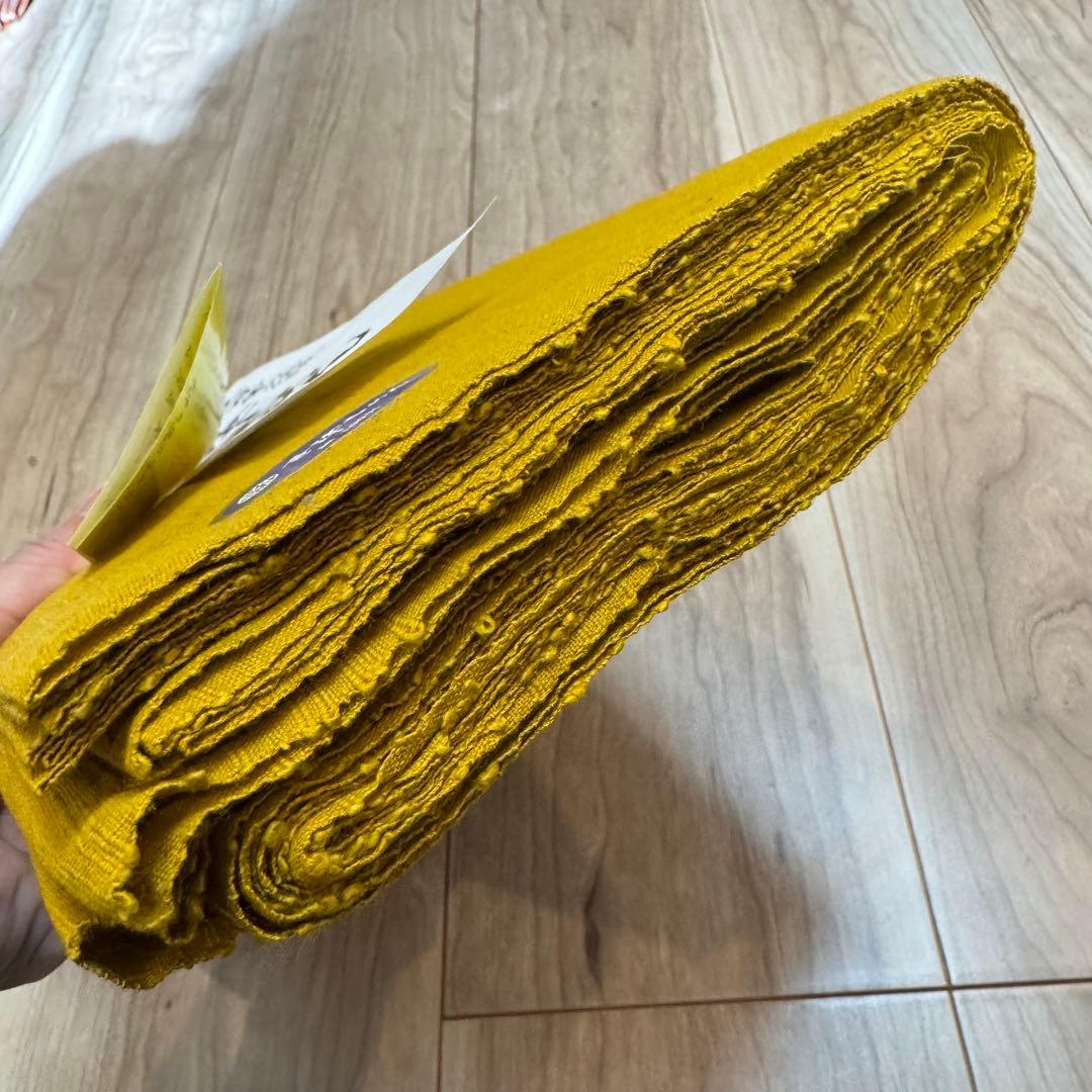 未使用　超美品　会津木綿　もめん　綿　反物　黄色　無地　ハンドメイド