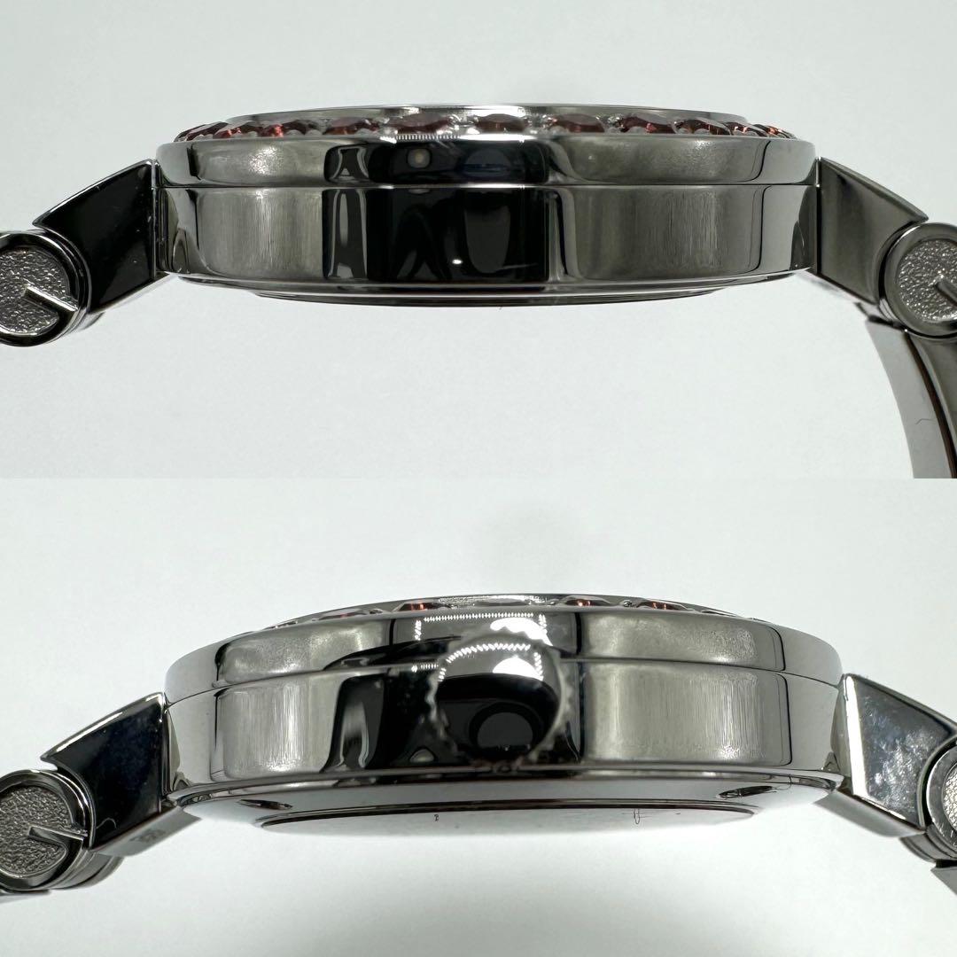 【稼動】 美品 GUCCI グッチ 105 ガーネット バングルウォッチ 腕時計