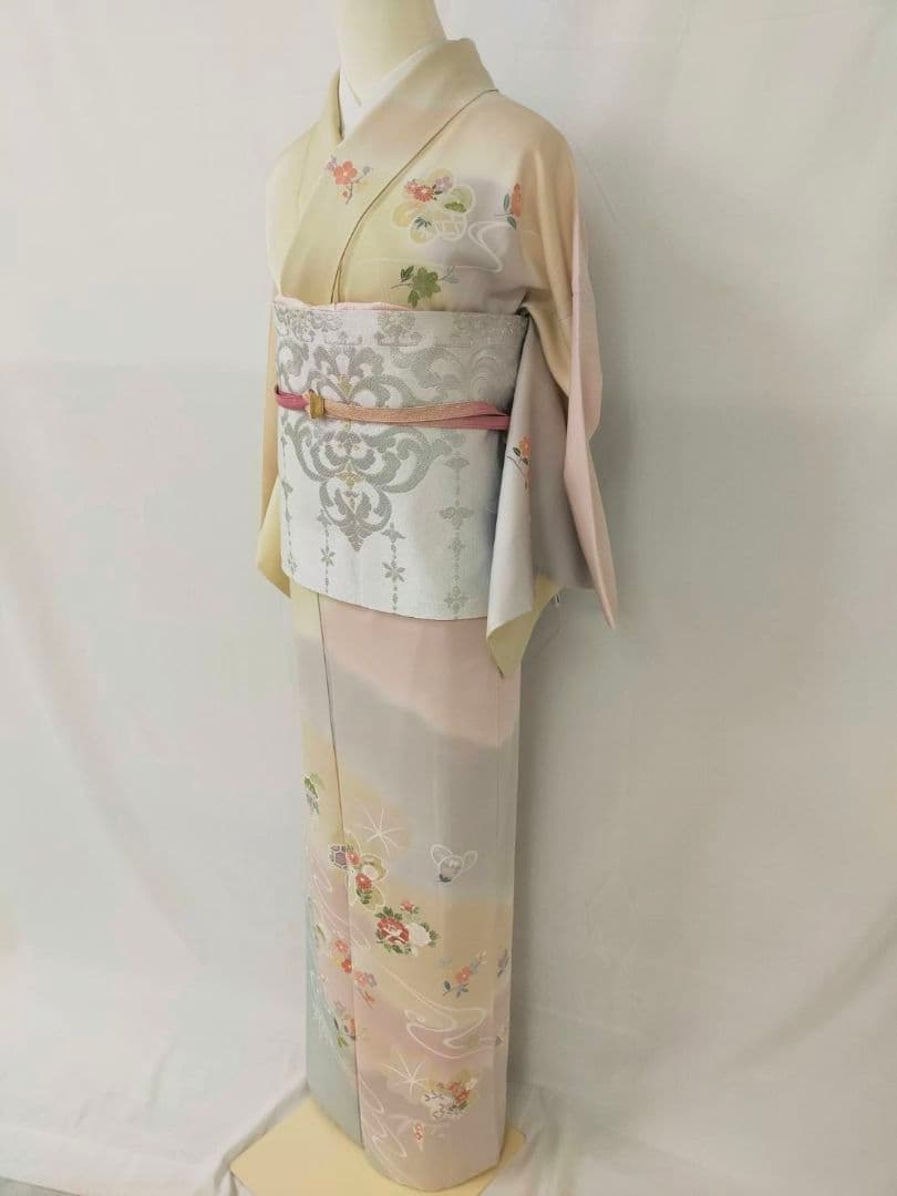 美品　正絹袷　手描き友禅訪問着単品