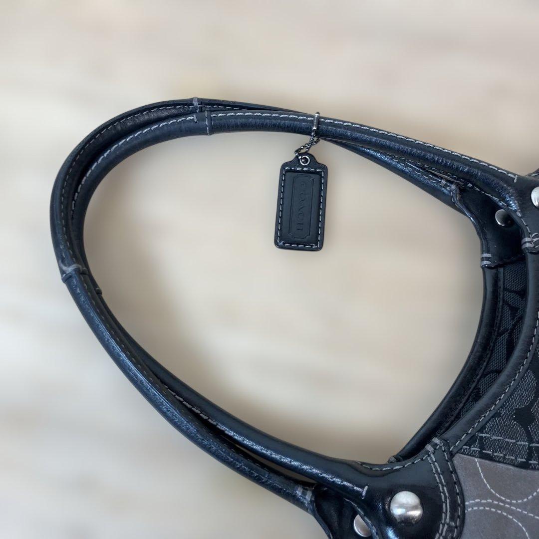 COACH パッチワーク レザー トートバッグ ブラック 保存袋付き