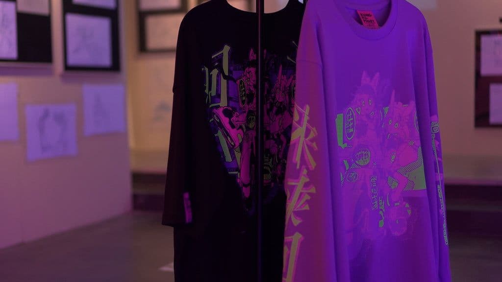 【未使用】ずっと真夜中でいいのに。蛍光ロングＴシャツ（L）　はなぶし ピギーワン