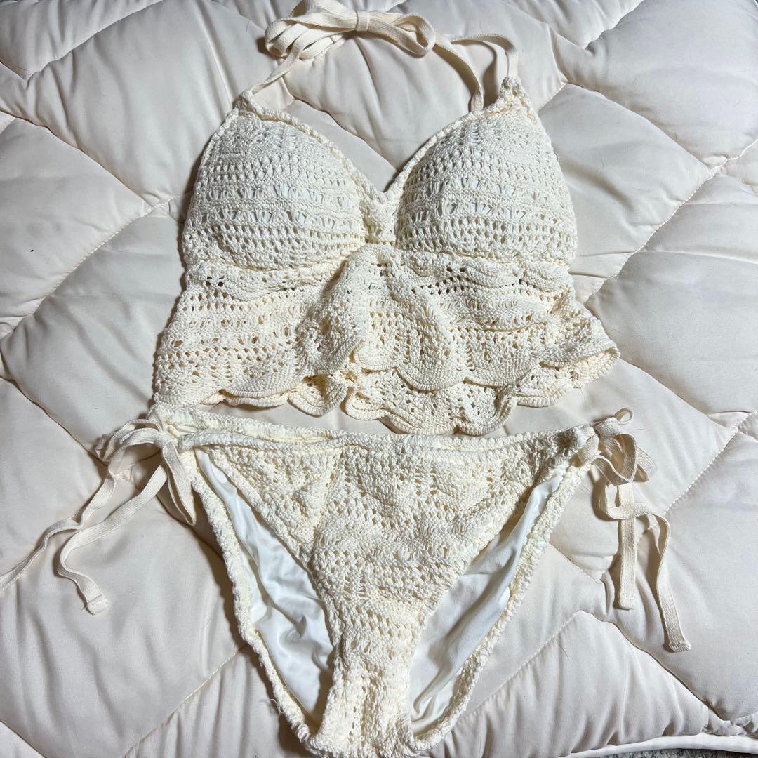 ごまリリーブラウン ニットビキニ 水着