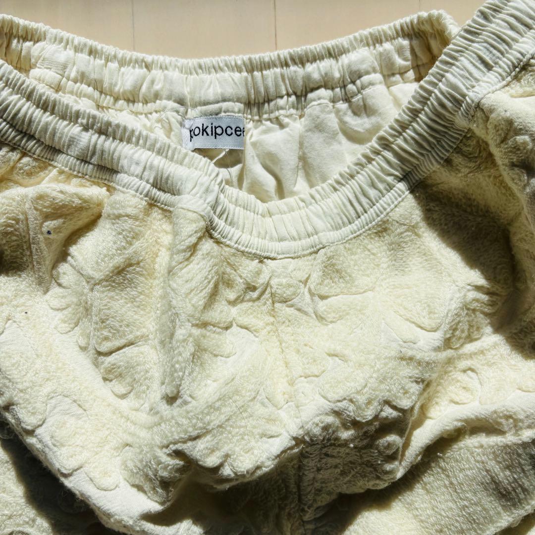 手刺繍　ホワイトスザニパンツ　インド　　ポキプシー　　pokipcee