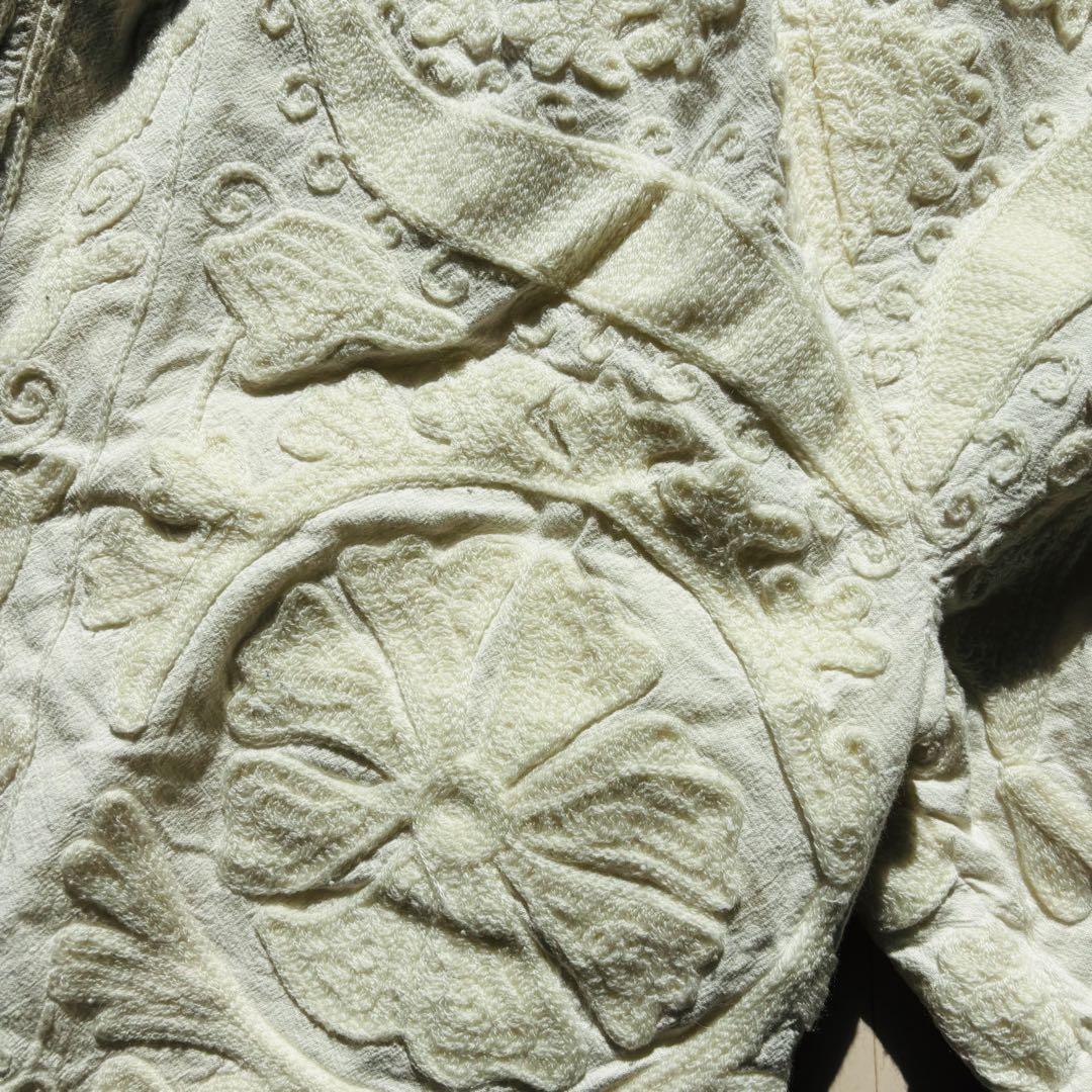 手刺繍　ホワイトスザニパンツ　インド　　ポキプシー　　pokipcee