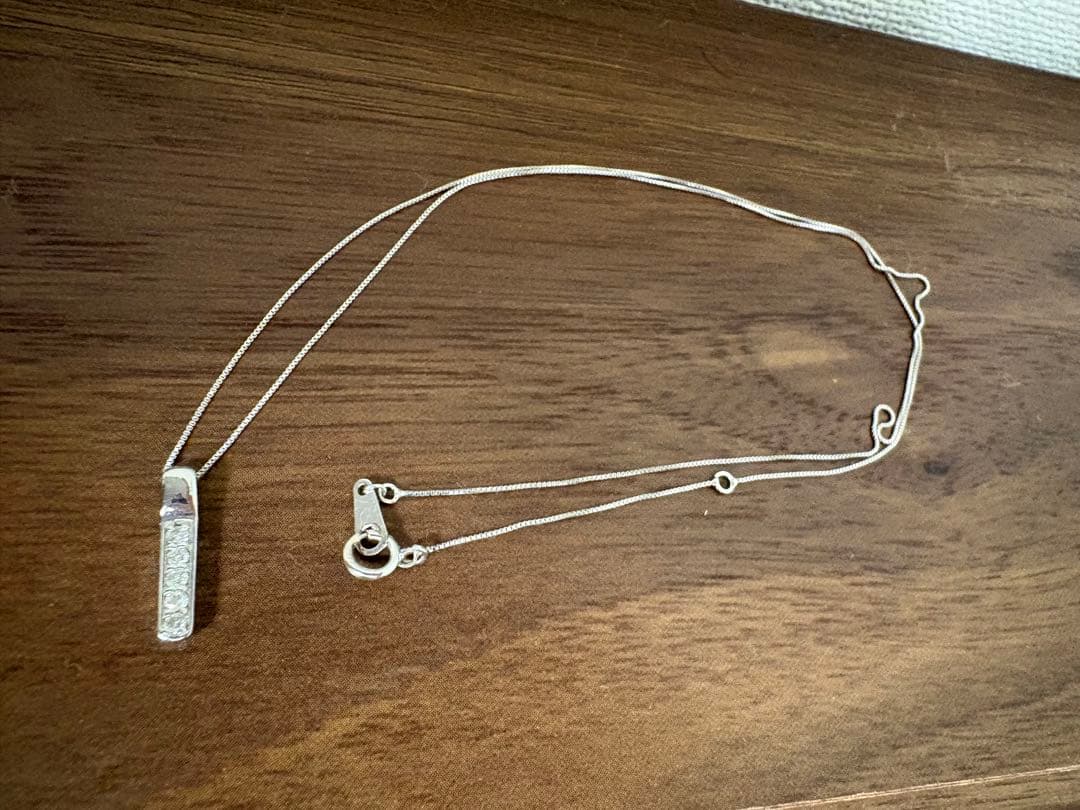 ★K14 イタリア刻印★ストーン付き ネックレス　K14WG刻印