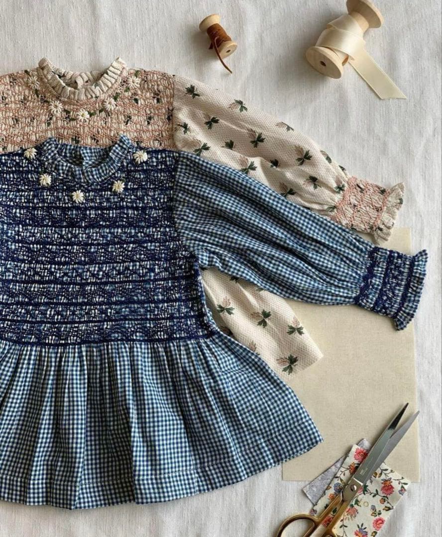 ワンピース bonjour diary HANDSMOCK BLOUSE 8y