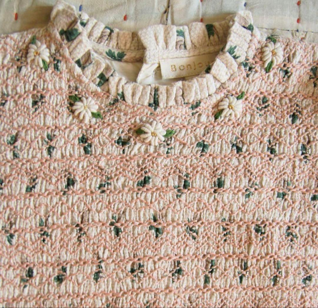ワンピース bonjour diary HANDSMOCK BLOUSE 8y
