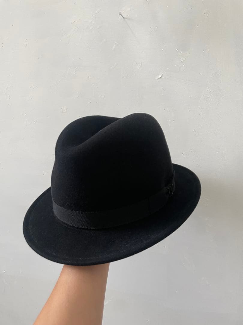 MAISON MICHEL メゾンミシェル 黒 ウール フェルト ハット 帽子