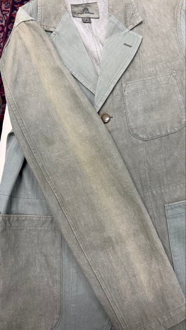 Nigel Cabourn ホスピタルジャケット-クレイジーパターンデニム50