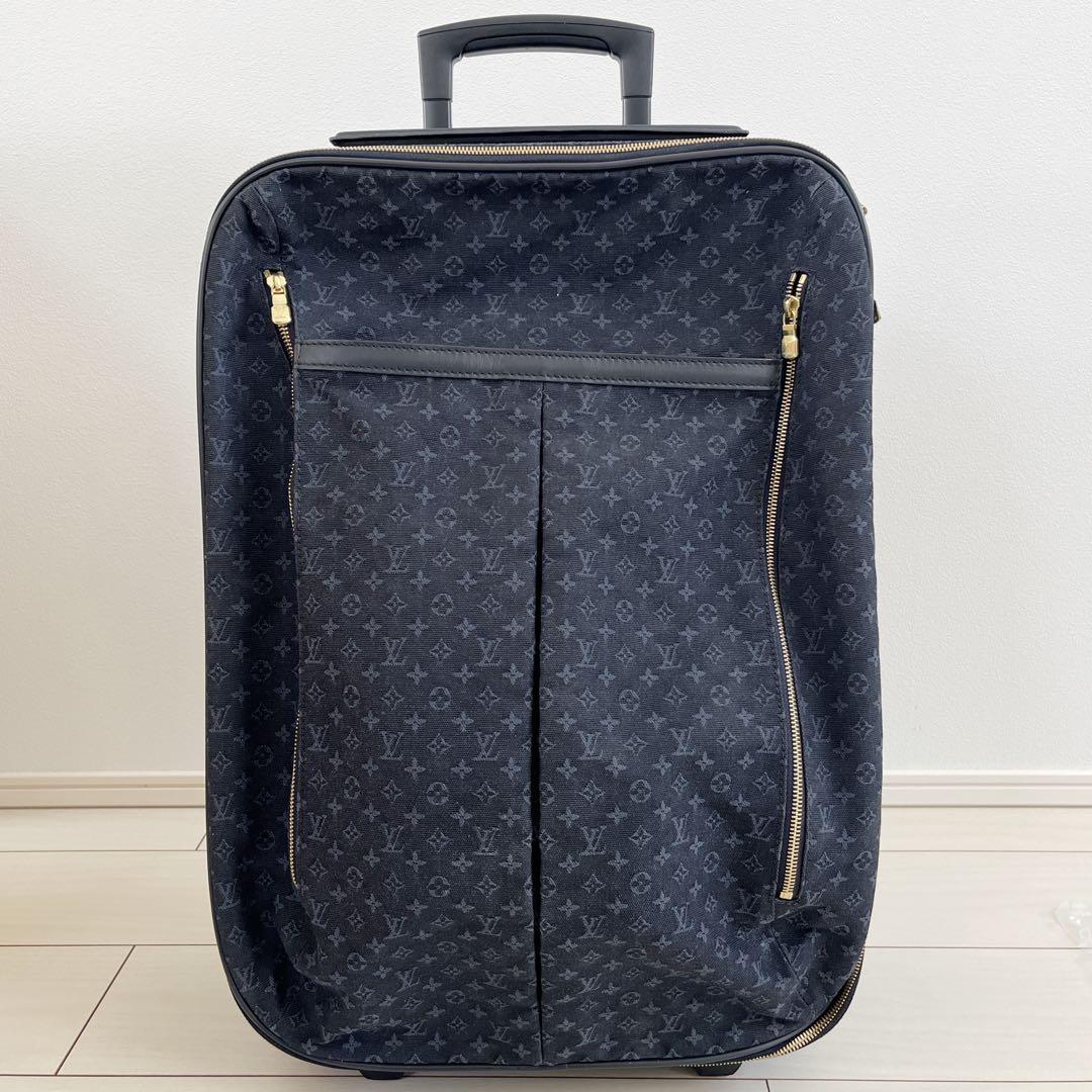 ルイヴィトン アネット モノグラムミニ　キャリーバッグ キャリーケース　ネイビー