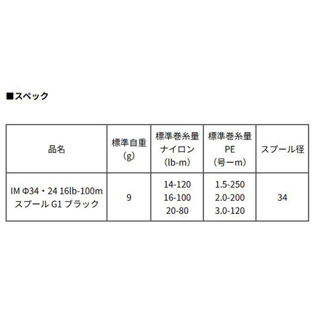 SLP WORKS IMΦ34・24 16lb-100mスプールG1ブラック/*