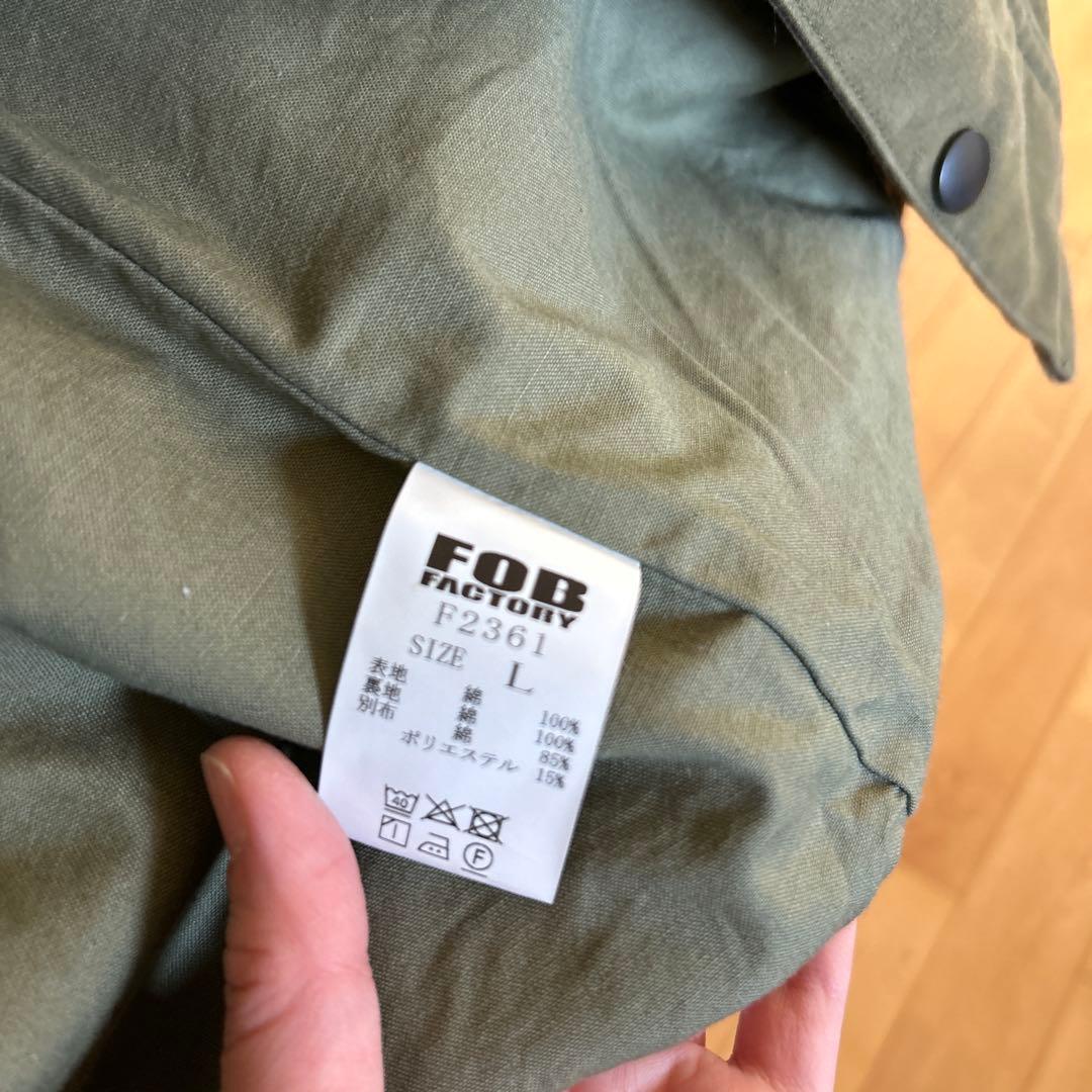 FOB FACTORY F2361 カバーオール L オリーブ