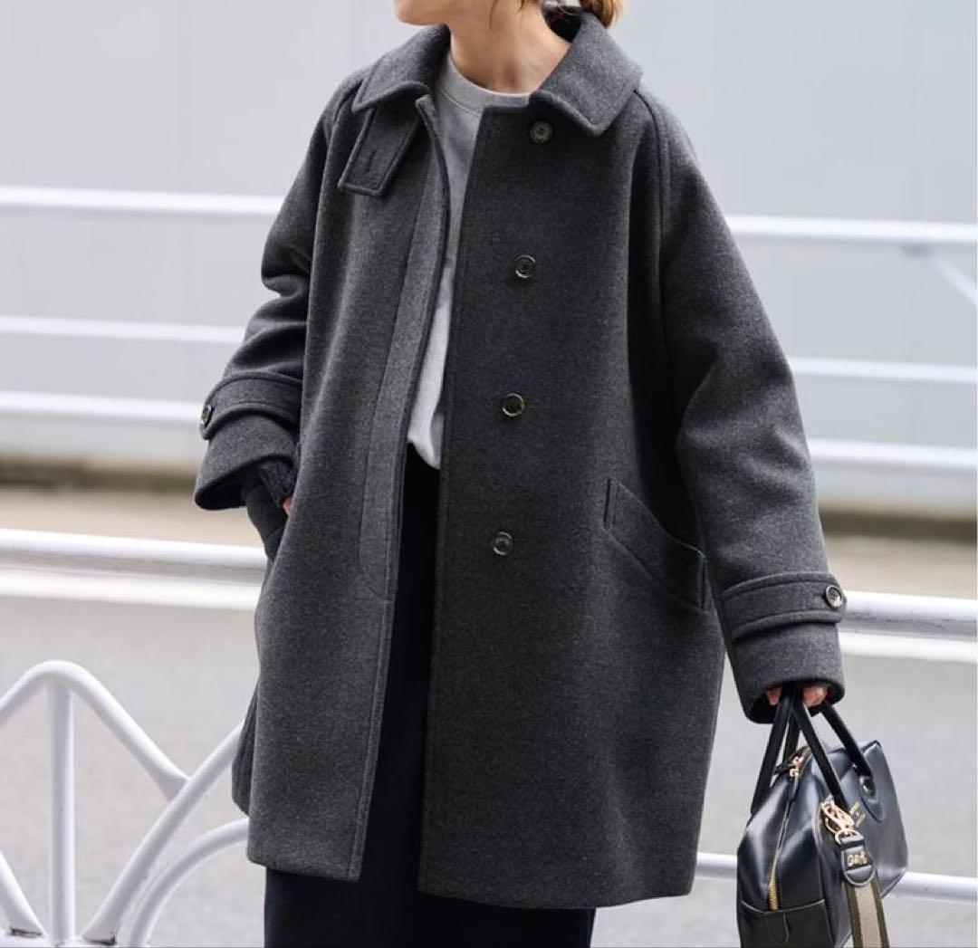 【FRAMeWORK】 ラムウール MIX シャルムバルカラーコート 36 美品