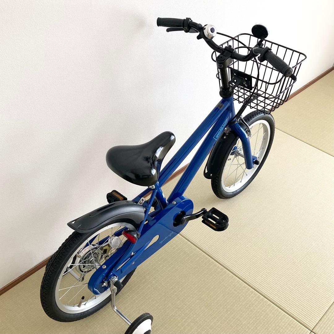 16インチ 子供用自転車 青 カゴ、両側補助輪付き ほぼ未使用 送料込み