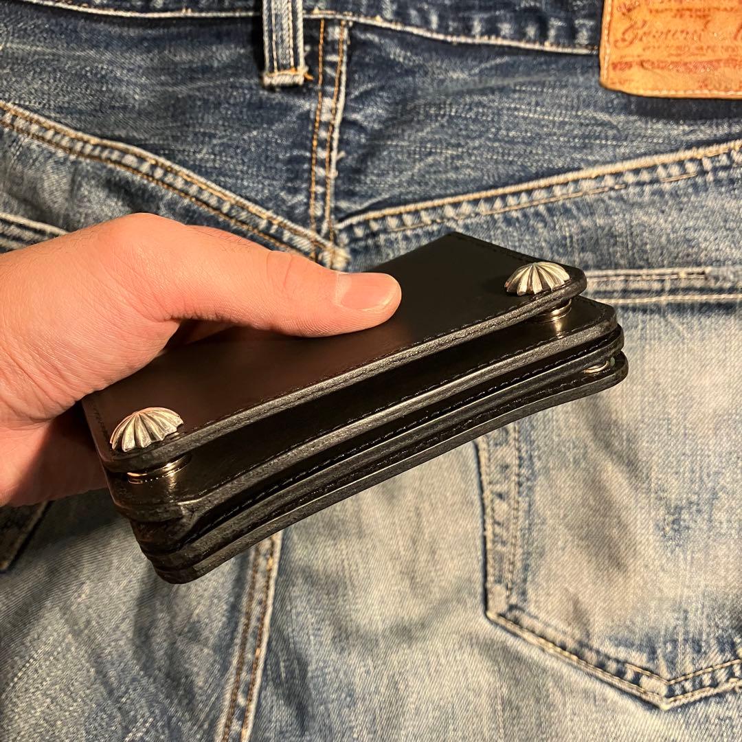 お札が折れない！ミドルトラッカーウォレット アポロコンチョ シルバー925 3層