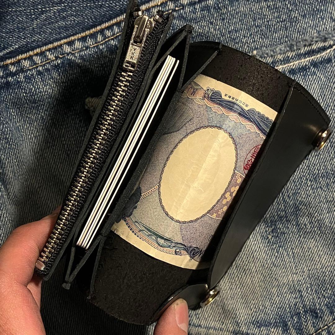 お札が折れない！ミドルトラッカーウォレット アポロコンチョ シルバー925 3層