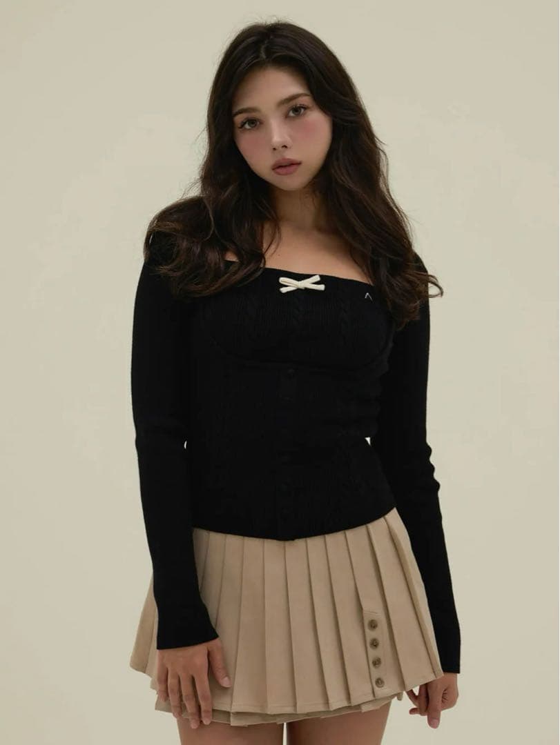 アンドマリー andmary Dida pleats flare skirt