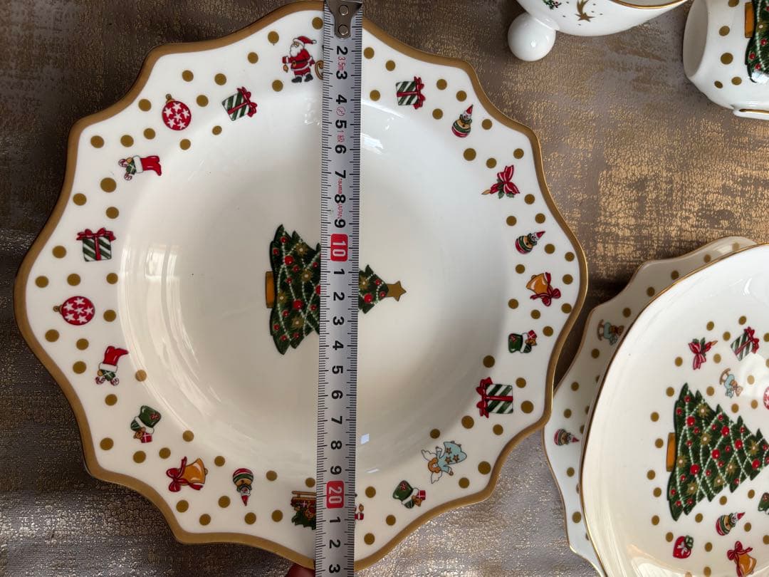 （タイムセール）クリスマスツリー デザイン 食器セット 13点
