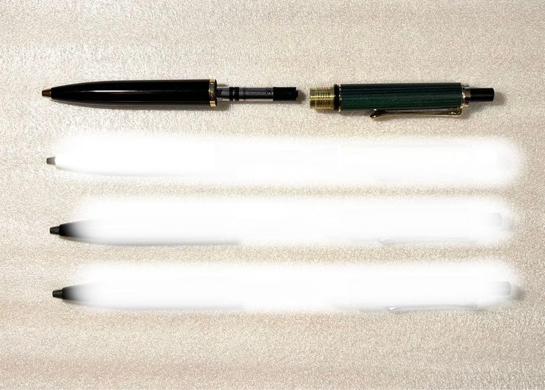 ずんだもち　ペリカンボールペンK400緑縞