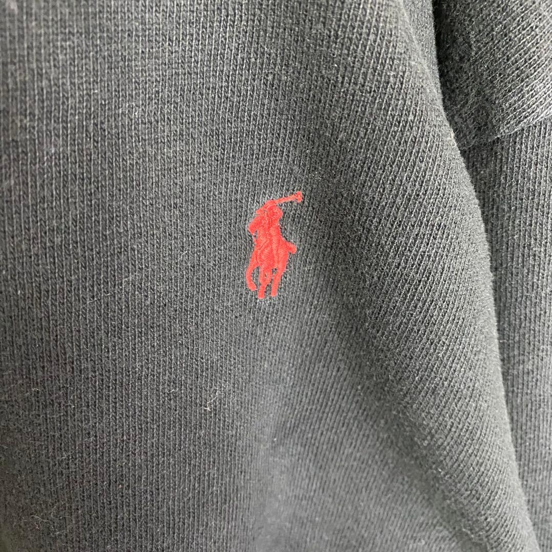 ポロバイラルフローレン☆ラガーシャツ 古着 90s 刺繍ロゴ 希少 he1