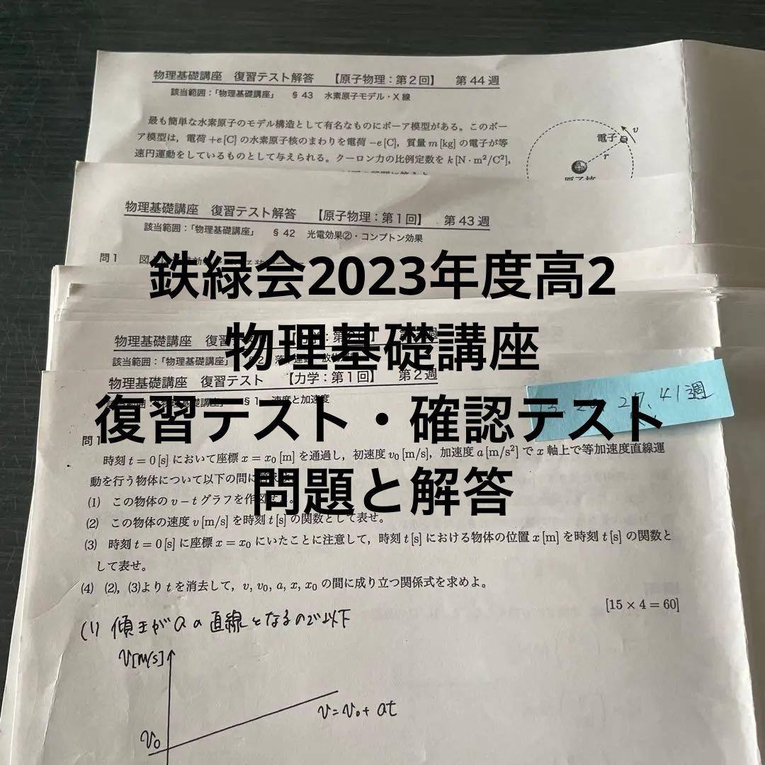 鉄緑会2023年度高2物理基礎講座復習テスト