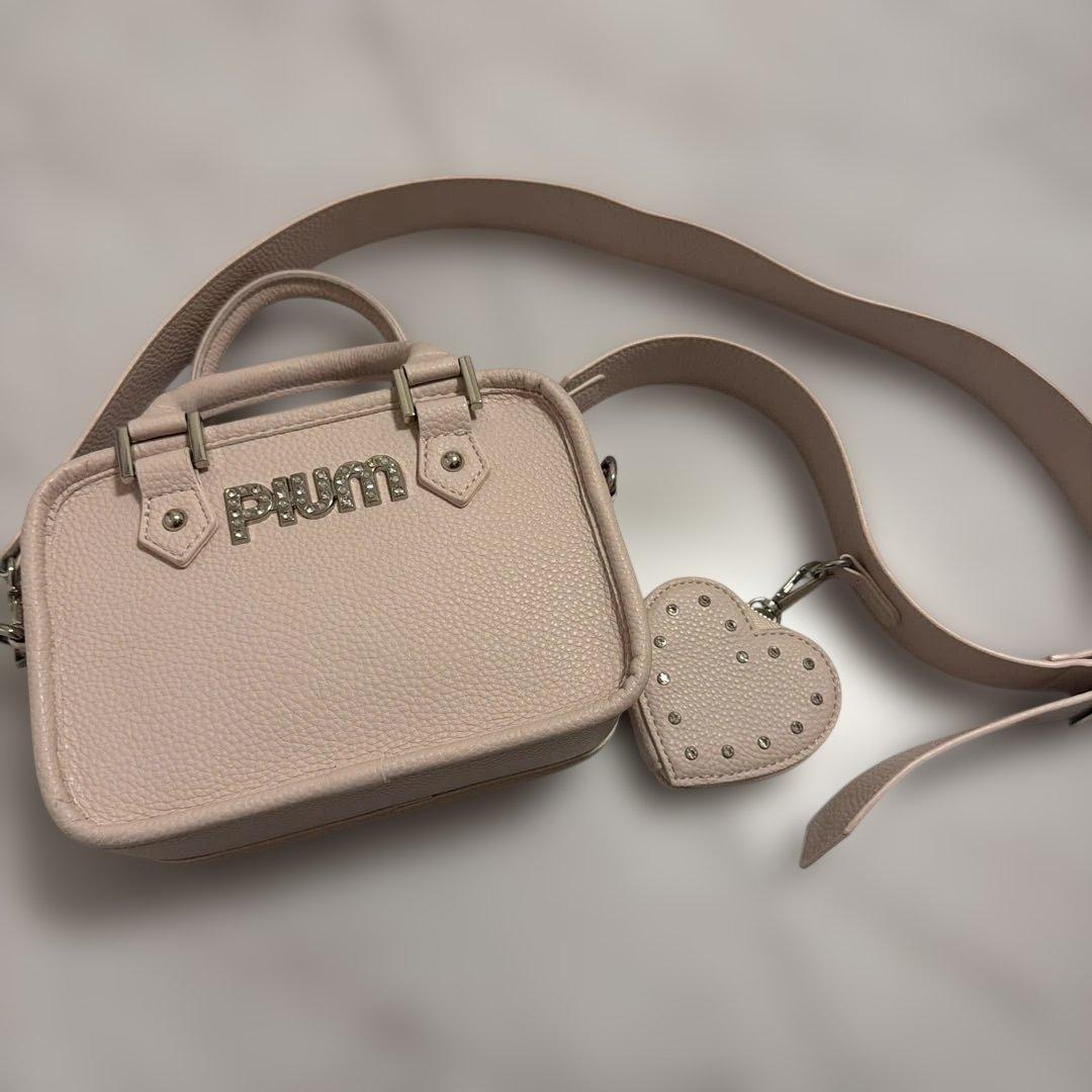 pium ハートポーチ付きミニボストンバッグ ピウム ピンク PINK
