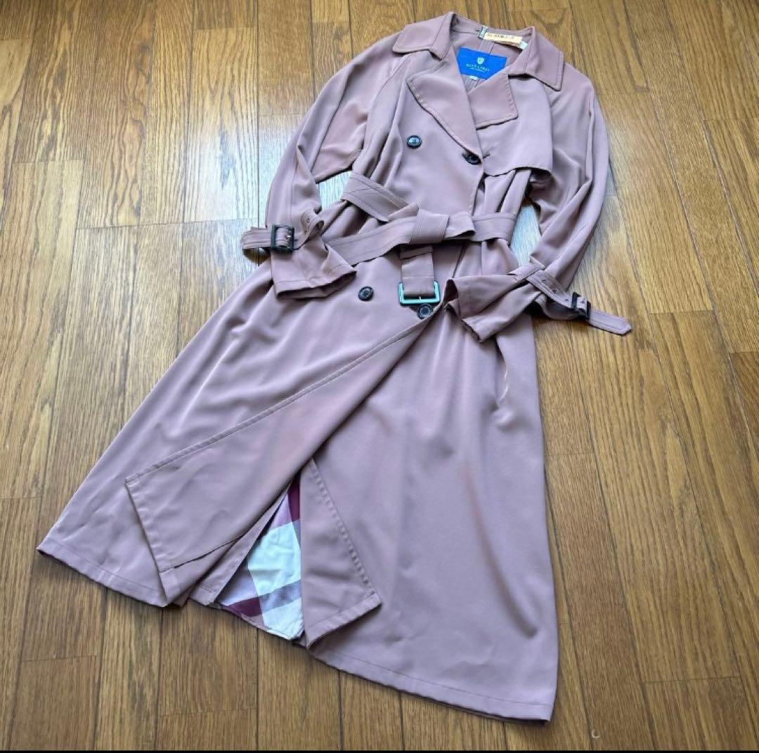 38 ブルーレーベルクレストブリッジ　トレンチコート ダスティピンク　ロング丈