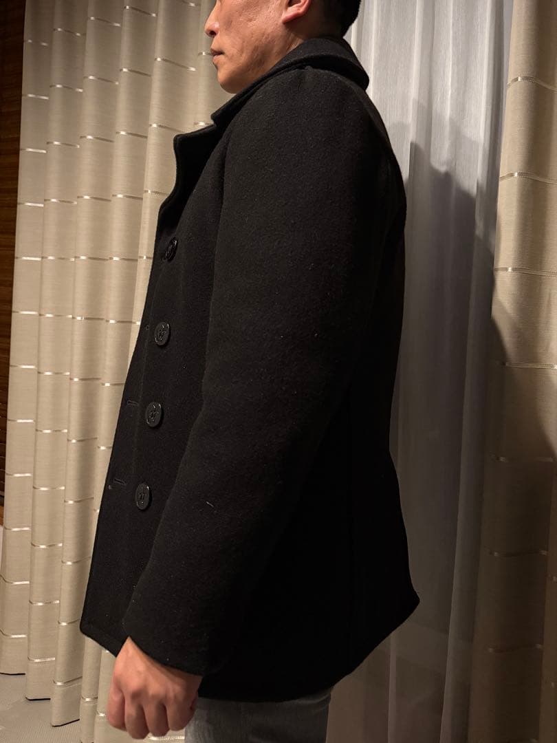 【着用1回】Schott USA製740N Pコート36 黒 ブラック美品 肉厚