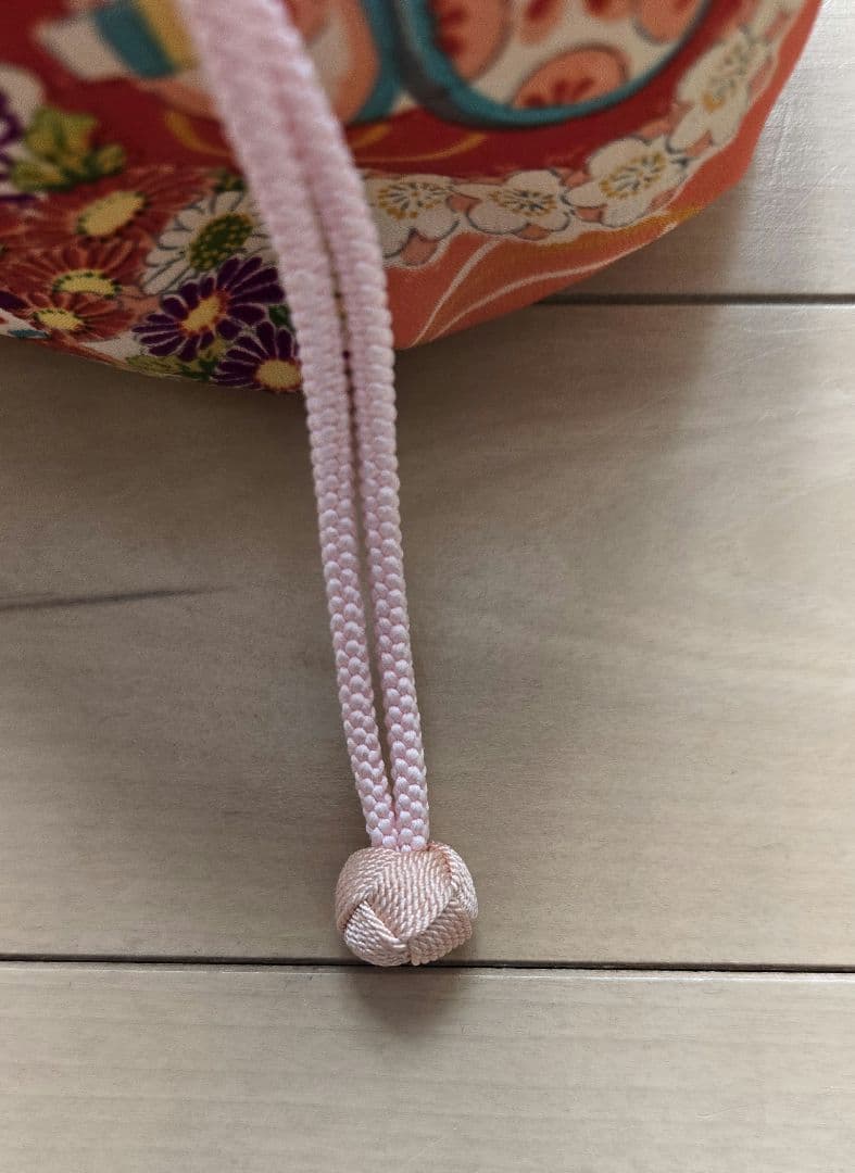 おはりばこ　古布の丸巾着とはこせこおそろいセット【巾着＆筥迫同柄セット】七五三