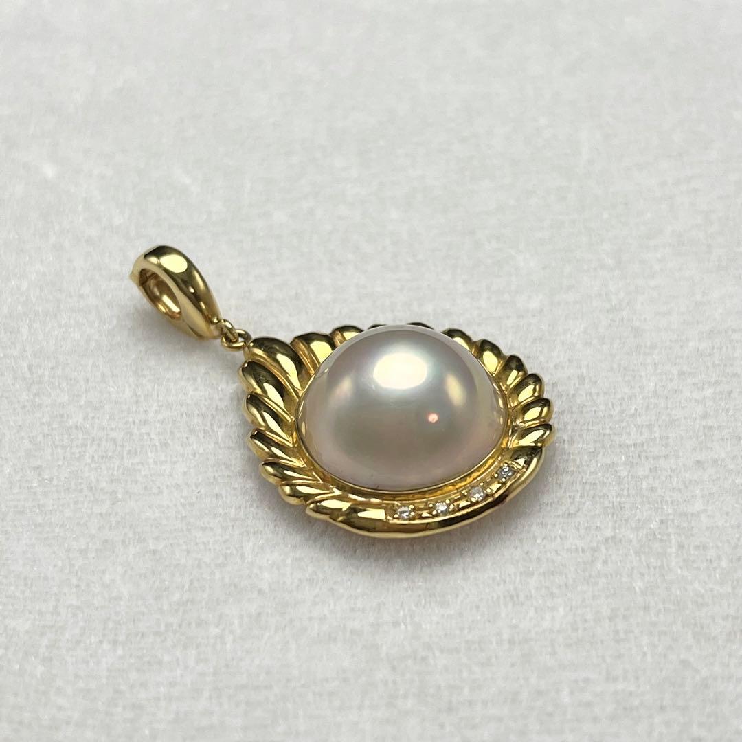マベ真珠 パール ペンダントトップ K18 15.5mm