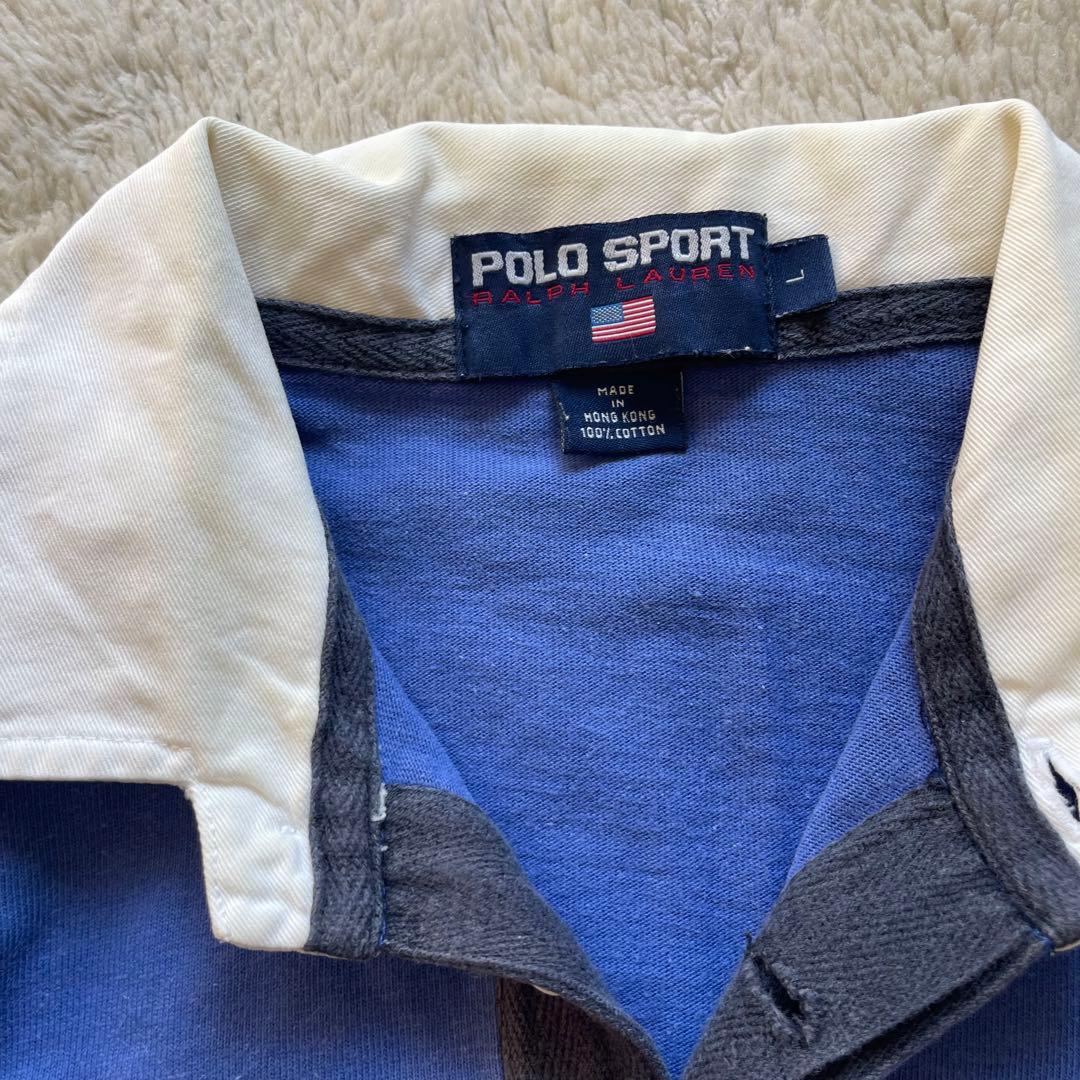 90s vintage ラルフローレン　ポロスポーツ　ラガーシャツ　 L