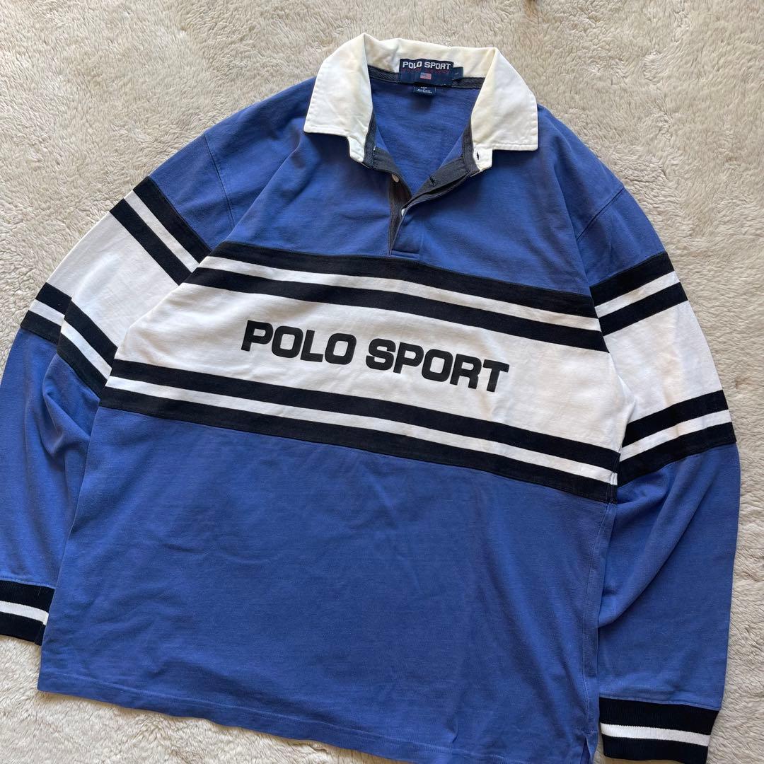90s vintage ラルフローレン　ポロスポーツ　ラガーシャツ　 L