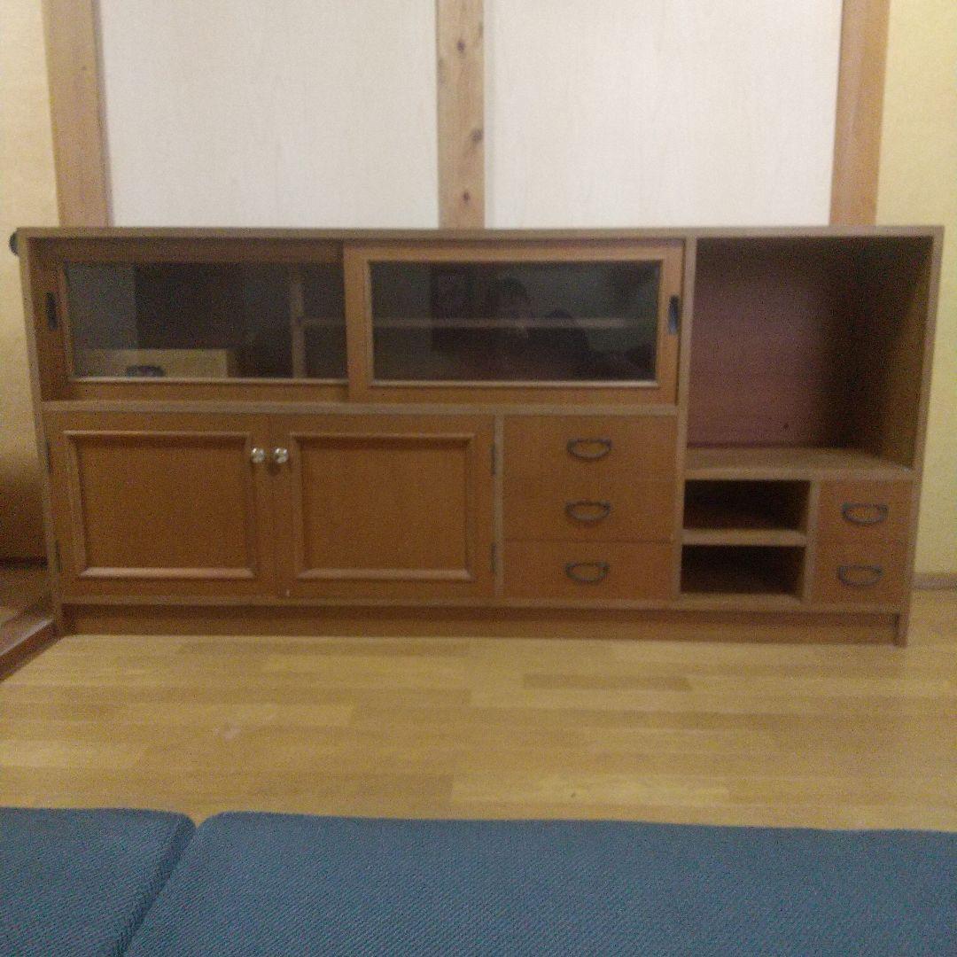 【最終お値下げ】昭和レトロ 和モダン 木製キャビネット 引き戸ガラスショーケース