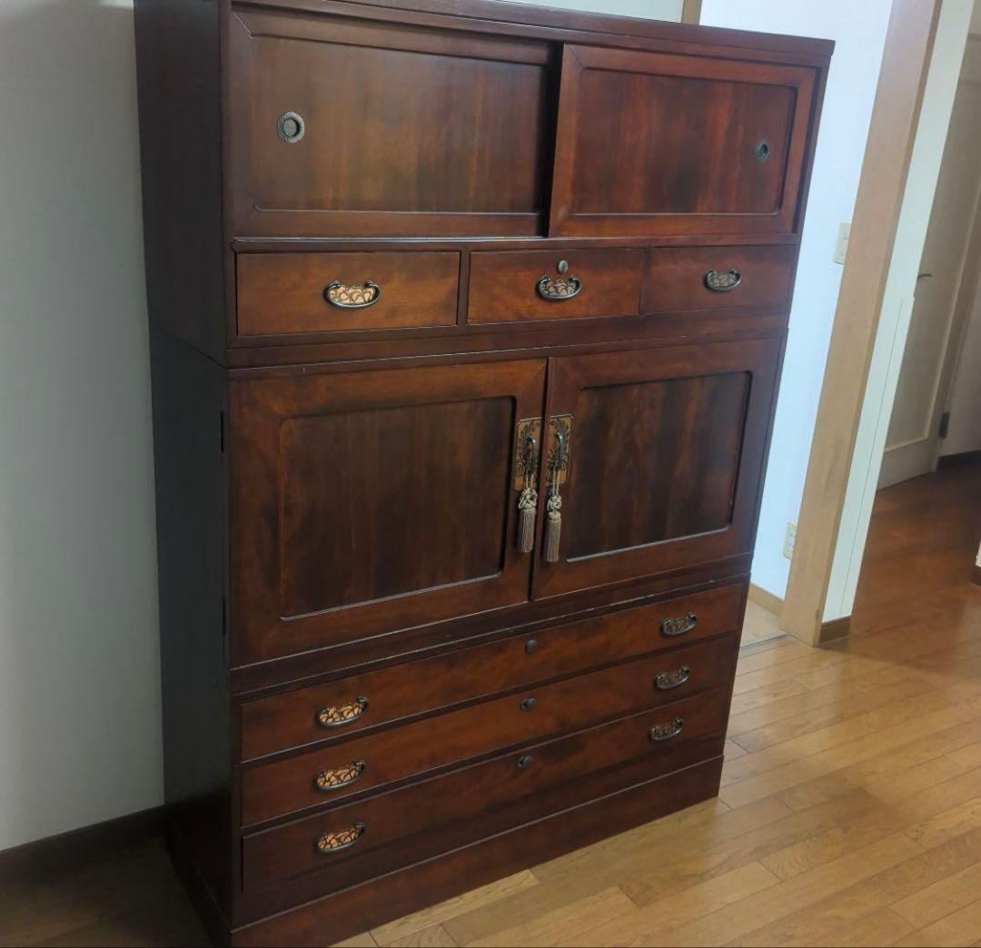 昭和　和ダンス　木製　(送料込み価格)