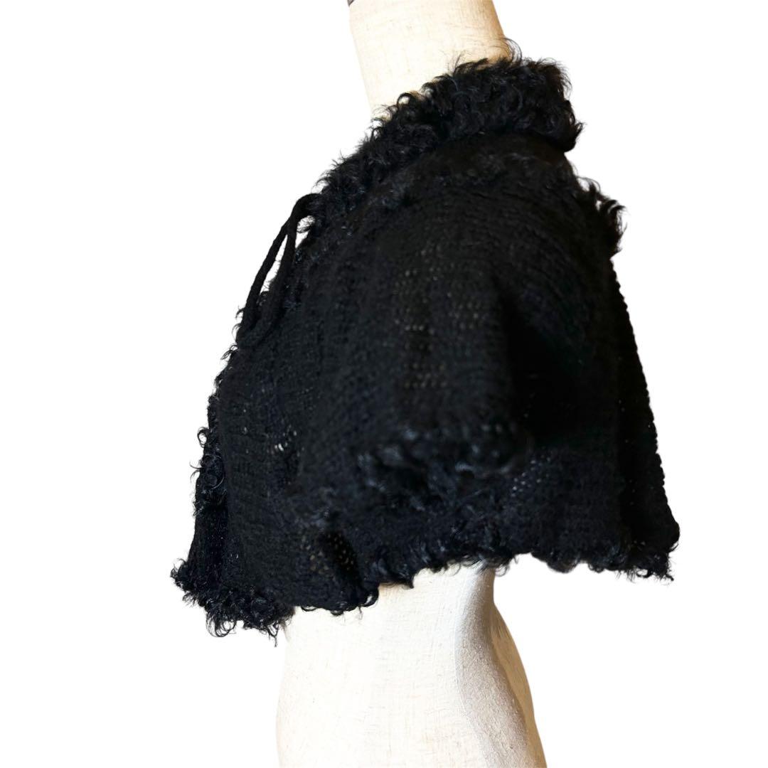 美品✨️BURBERRY ラム 毛皮 ウール ティペット ボレロ カーディガン