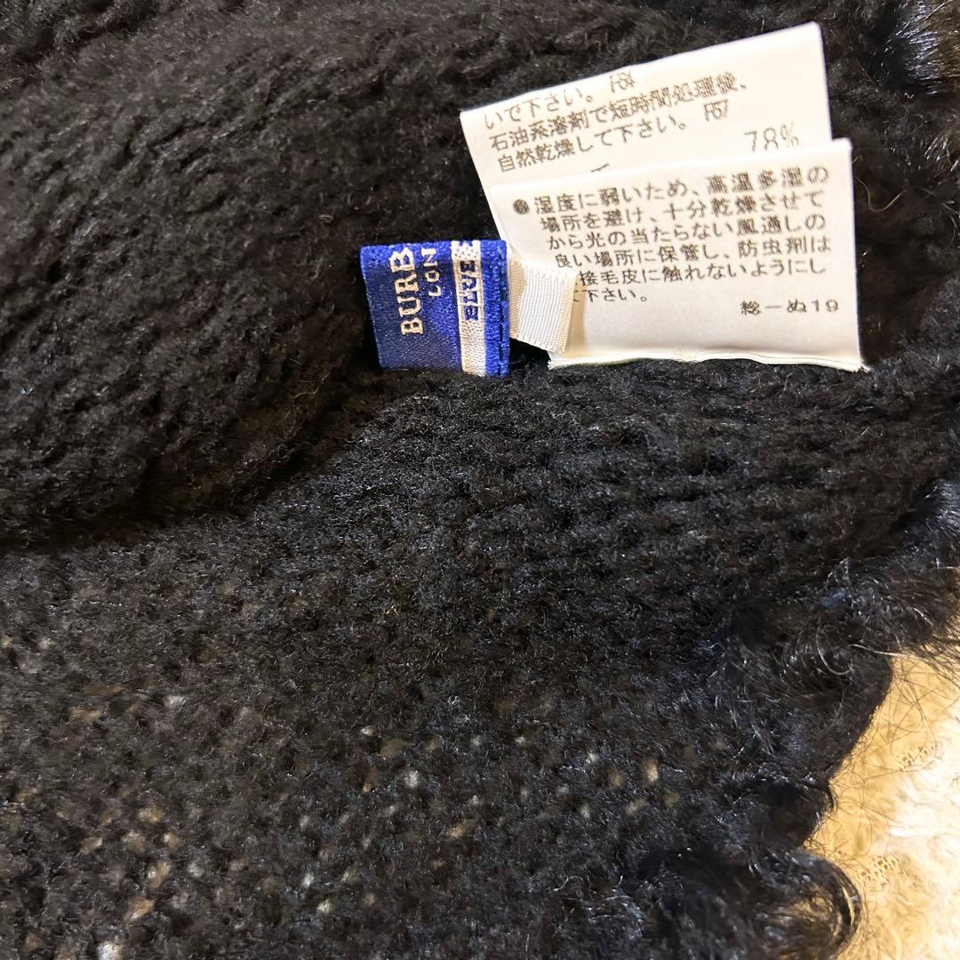 美品✨️BURBERRY ラム 毛皮 ウール ティペット ボレロ カーディガン