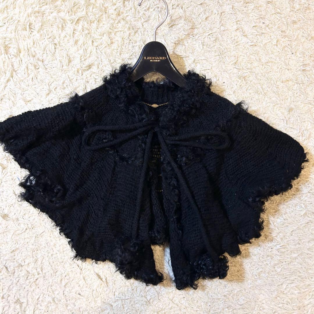 美品✨️BURBERRY ラム 毛皮 ウール ティペット ボレロ カーディガン