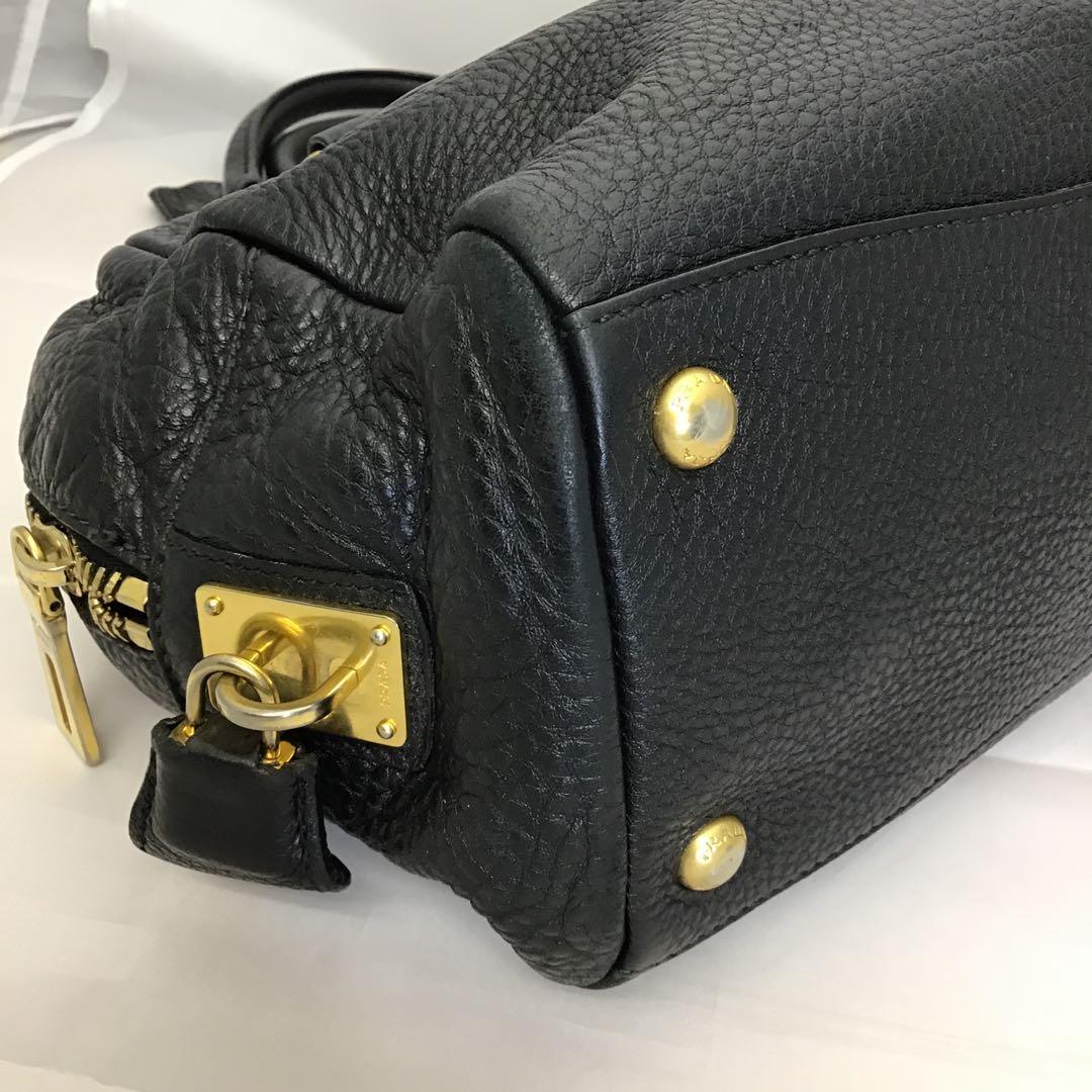 ❣️PRADAプラダ❣️レザーミニボストンバック　ヴィッテロダイノ　B3091M