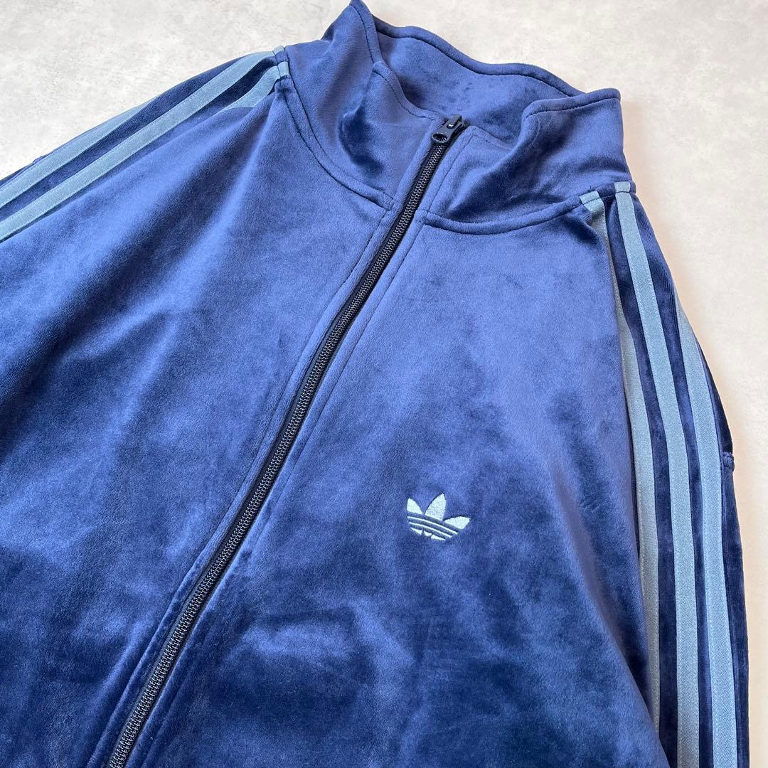 adidas ベッケンバウアー ベロア トラックジャケット ネイビー L
