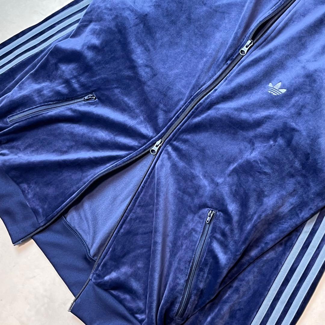 adidas ベッケンバウアー ベロア トラックジャケット ネイビー L