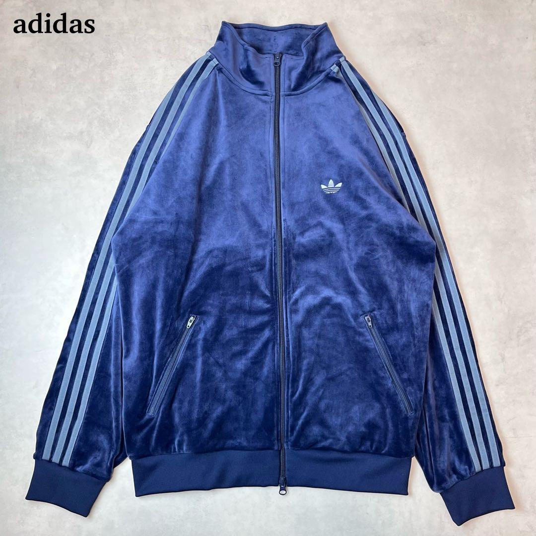 adidas ベッケンバウアー ベロア トラックジャケット ネイビー L