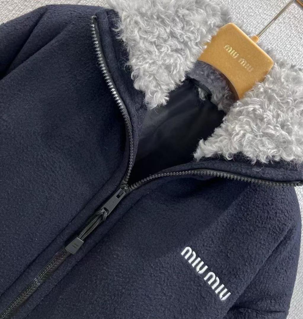 極美品 miu miu ネイビー ジップアップ ジャケット
