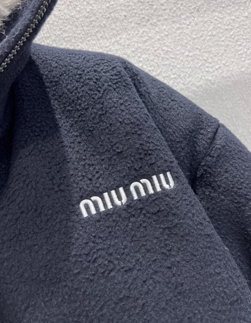 極美品 miu miu ネイビー ジップアップ ジャケット