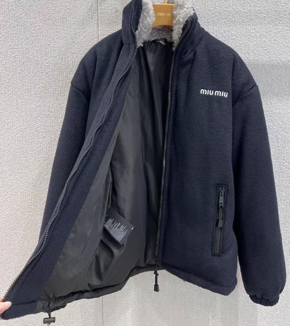 極美品 miu miu ネイビー ジップアップ ジャケット